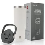 Riley Joy Gourde Isotherme 2.0 - Travel Mug Isotherme 1.2L - Gobelet avec Paille Poignée, Thermos Café pour Chaud ou Glacé en Acier Inoxydable sans BPA pour Voyage Camping