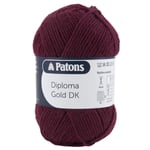 Patons Diploma Gold DK Double Knitting/Crochet Yarn 50g Balls Machine Washable and Tumble Dryer Safe Yarn - 16 Colours in The Range - Colour: Burgandy - 1 x 50g Ball