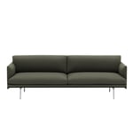 Muuto - Outline 3-Seater / Polished Aluminium Base Fjord 961