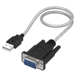SABRENT Cable Adaptateur USB vers série RS232, (30cm) Câble série thumbscrews, câble convertisseur DB-9 (9 Broches) Compatible pour Windows, Mac, Linux (SBT-USC1K)
