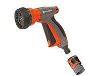 Gardena 32121 Metal Multi-Purpose 7-in-1 Spray Gun with Built in Flow Control Contro, Orange, 7 x 3 x 9 inches
