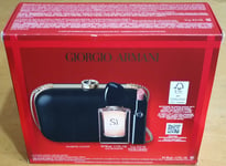 Giorgio Armani Si Gift Set 50ML Eau De Parfum + Rouge A Levres Lipstick + Clutch