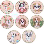 8 delar 5D DIY Diamond Painting Coasters, Diamond Art Painting