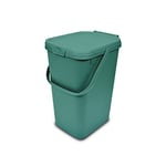 Addis 519353 Kitchen Recycling & General Storage bin 18 litres Stackable Food Waste Organiser Caddy with Clip lock lid & carrying Handle, Sage Green