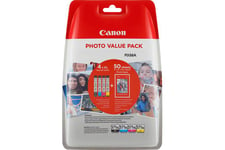 Canon CLI-571 XL C/M/Y/BK Photo Value Pack - 4-pack - svart, gul, cyan, magenta - original - bläckbehållare / papperspaket