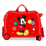 Disney Mickey Enjoy the Day Red Kids Rolling Suitcase 50x38x20 cm Rigid ABS Combination lock 34 Litre 2.1 Kg 4 Wheels Hand Luggage