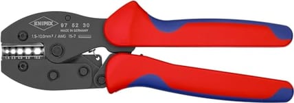 Knipex PreciForce® Crimping Pliers burnished, with multi-component grips 220 mm (self-service card/blister) 97 52 30 SB