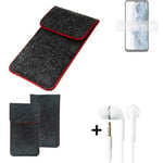 Case for Nokia G60 5G dark gray red edges Cover + earphones