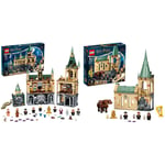 LEGO 76389 Harry Potter Hogwarts Chamber of Secrets Modular Castle Toy & 76387 Harry Potter Hogwarts: Fluffy Encounter Castle Toy Building Set, with 20th Anniversary Golden Minifigure