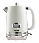 Daewoo Baltimore Collection, 1.5 Litre Kettle In Buttermilk, Fill Up To 6 Cups In One Boil, Rapid Boil With 360° Swivel Base, Visible Water Window, Temperature Gauge, Elegant And Stylish Design