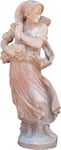 Biscottini - Statue vieillie en Terre Cuite Toscane - L37 x PR40 x H142 cm - Statue de Jardin - Entièrement travaillée à la Main - 100% fabriqué en Italie