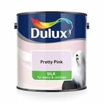 Dulux Silk Emulsion Paint For Walls And Ceilings - Pretty Pink 2.5l