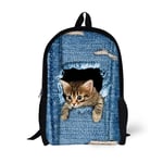 Moolecole Unisex 3D Cute Cat/Dog Patterns Daypack Backpack Boys Girls Casual School Bag Rucksack Cartoon Patterns Shoulder Bags Perfect for School and Travel (Cat Small)