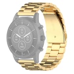 New Watch Straps 22mm Steel Wrist Strap Watch Band for Fossil Hybrid Smartwatch HR, Male Gen 4 Explorist HR/Male Sport(Black) (Color : Gold)