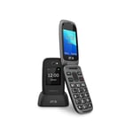 SPC Harmony 4G – Téléphone Portable Senior à Clapet avec Grosses Touches, Compatible avec appareils auditifs, Configuration à Distance, Bouton SOS, Volume élevé, Socle de Charge, Noir
