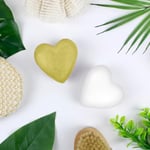 Feel Natural Bombe de Bain Moussant Coeur - Relaxation Détente - Cadeau Femme - Bien-Etre - Parfum Monoï - Blanc et Doré - 1 x 120 grs - Ambiance Aromatherapie