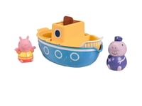 TOMY E73414 Toomies Grandpa Pig’s Splash & Pour Boat - 4 Pc Bath Time Peppa Removable Water Sprinklers & Spinning Paddle Wheelhouse Kids, 18 Months Or Above, Multicolor