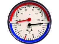 Termohydrometer Th 80, Fi80 Mm, 0÷40 Mh2o, 20÷120°C, G1/4, Ax, Kl. 2,5A
