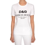 DOLCE & GABBANA Cotton T-Shirt Top DG Fashion Logo Silver Patch White 13243