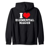 I Heart Elemental Mages, I Love Elemental Mages Custom Zip Hoodie