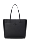 Lauren Ralph Lauren Pebbled Leather Large Cameryn Tote Bag Svart