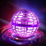Flygande Bollleksaker, 2021 Uppgraderad Laddningsbar Boomerang Spinner Drone 360° Rotationsflygande Orb Bollleksak Inbyggd LED Mini Orb Drone Flygande (Rosa) (FMY)