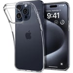 Spigen iPhone 15 Pro (6.1) Liquid Crystal Case - Crystal Clear ULTRA-THIN - Premium TPU Super Lightweight - Exact Fit - Absolutely NO Bulkiness Soft Case
