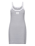 Woven Label Rib Tank Dress Kort Klänning White Calvin Klein Jeans