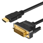 Câble HDMI vers DVI DVI vers HDMI mâle 24 + 1 DVI D adaptateur mâle plaqué or 1080P pour projecteur DVD HDTV PlayStation 4 PS4/3 TV BOX HDMI Câbles - Type Black-5m