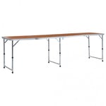 Hopfällbart campingbord aluminium 240x60 cm