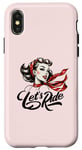 iPhone X/XS Vintage Retro Pin-Up Girl Let's Ride Classic Style Case