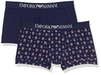Emporio Armani Men's Classic Pattern Mix 2-Pack Trunks, Cachemire/Eclipse, XL