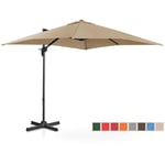 Uniprodo Kakkoslaatu Aurinkovarjo - riippuva taupe neliö 250 x cm kääntyvä