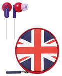 Zumreed ZHP-017P Canty Earphones Union Jack Style + Carry Pouch (New)