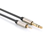 Câble adaptateur audio TRS mini jack 3,5 mm - jack 6,35 mm 1 m gris