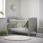 Obaby Grace Baby Cot Bed with Mattress - Warm Grey
