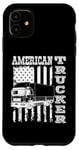 iPhone 11 American flag with a truck american trucker Case