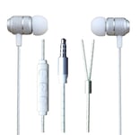 Galaxy A13 5G/A21s/A21/A12/A32 5G Earphones Headphones With 3.5mm Jack Powerful Bass Driven Sound In-ear Headset Earbuds Design Volume Control Workout Compatible with Samsung Galaxy A21s (SILVER)