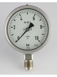 Erik Færgemann Chemical pressure gauge 12 x ø100 0-16 bar low mounted with