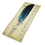 Calligraphy Feather Pen Oblique Fountain Ink +5pcs Nib Metal Light Blue
