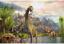 HD 7x5ft Vinyl Dinosaur Backdrops for Photography Jurassic Period Dinosaurs World Lake Mountains Sunlight Background for Toddlers Kids Boy Girl Birthday Party Photo Studio Props Wallpaper
