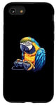 Coque pour iPhone SE (2020) / 7 / 8 Ara bleu et jaune jouant à des jeux vidéo