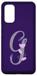 Galaxy S20 Purple Elegant Lavender Floral Letter G Monogram Case