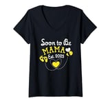 Womens Mama Est. 2025 Mother's Day Surprise For Soon To Be Mama V-Neck T-Shirt