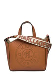 K/Circle Sm Tote Perforated Designers Small Shoulder Bags-crossbody Bags Brown Karl Lagerfeld