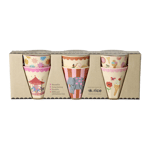 Rice - Melamine Cups with Fun Fair Prints - Pink - Small