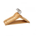 Pack of 10 Wooden Clothes Coat Hangers with Trouser Bar