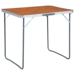Hopfällbart campingbord med metallram 80x60 cm