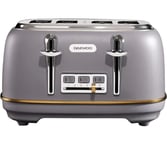 Daewoo Astoria 4 Slice Toaster Reheat, Defrost & Cancel Functions, 1630W - Grey