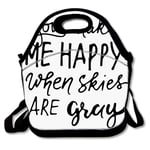 Birthday Bird with Hat on Dark Grey Background Festive Nursery Theme Lunch Bag School Picnic Carrying Gourmet Lunch Box for Women, Men, Adults,Student